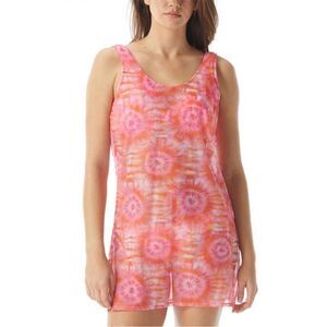 NWT Sundazed Quinn Tie-Dyed Tank Cover-Up Dress  M Coral Pink, coverup